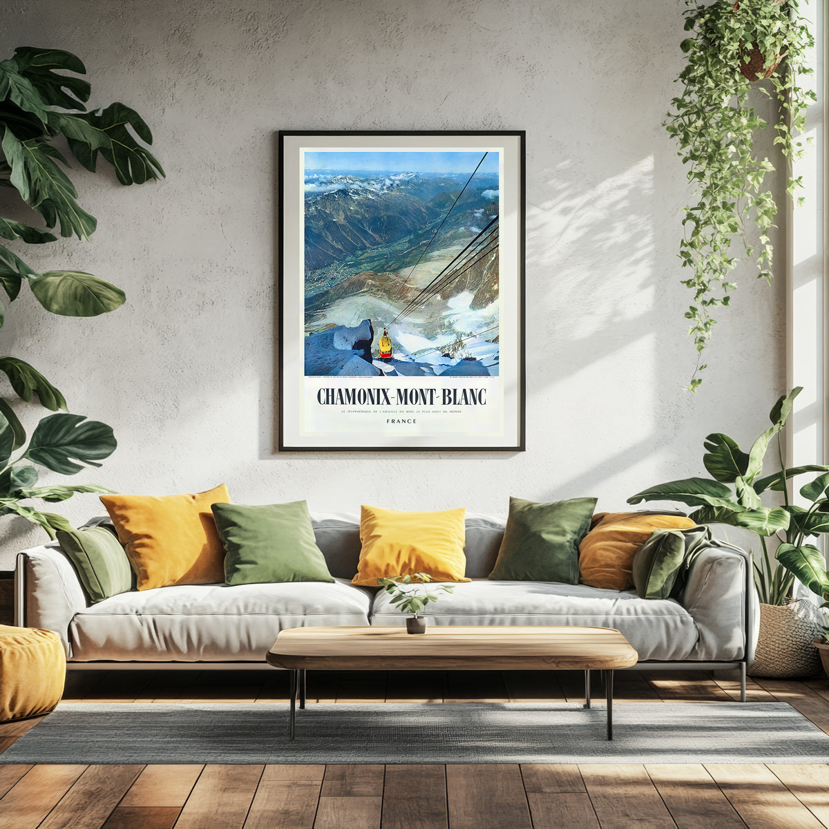 Reisen in Frankreich, Chamonix-Mont-Blanc, Frankreich, 1956 – Vintage-Reiseplakat