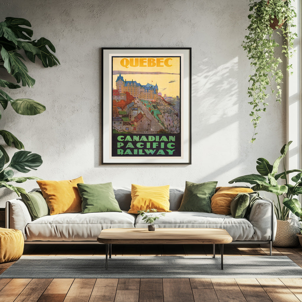 Vintage Kunstdruck Poster – A4, A1...20x30 Zoll... Canadian Pacific Railway, Besuch Quebec – Vintage Airline Print