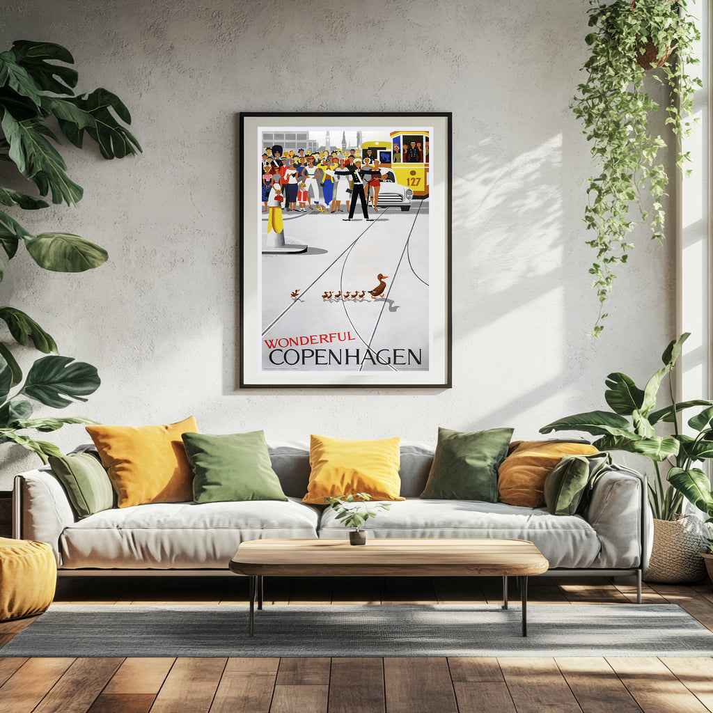 Vintage-Kunstdruck-Poster – A4, A3...20x30 Zoll... Wundervolles Kopenhagen – Reiseplakat