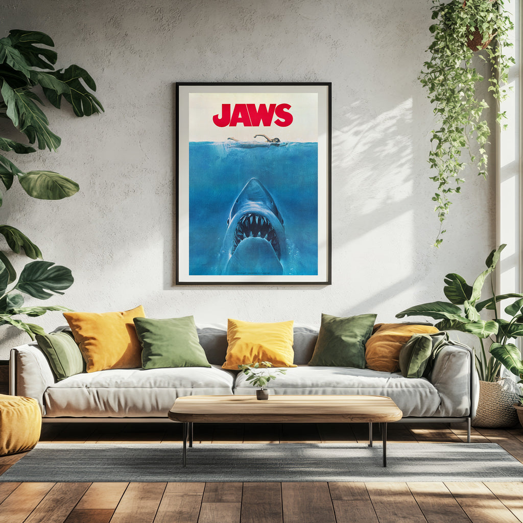 Vintage Fine Art Poster - A4, A1...20x30 Zoll... Spezielles Souvenir-Magazinposter für Jaws, USA, 1975 - Vintage Filmplakat, Affiche, Kunstdruck