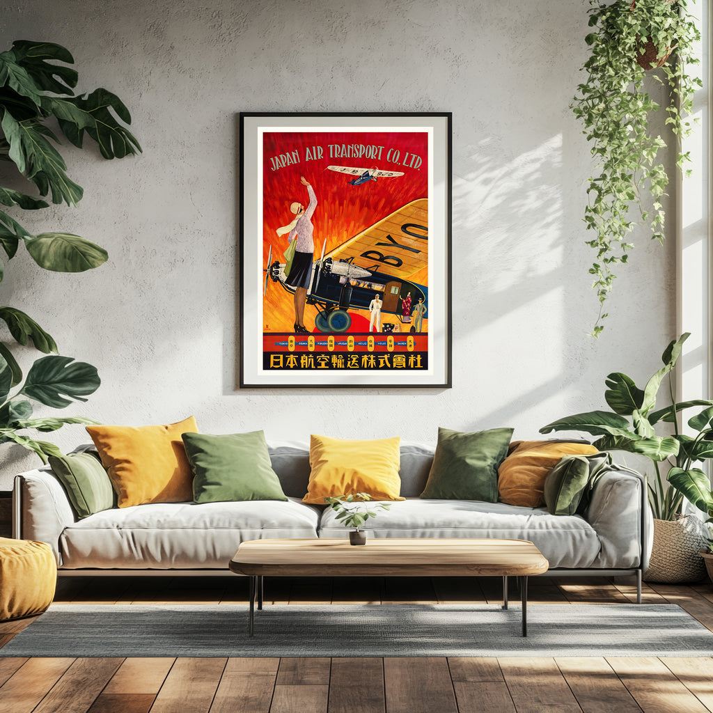 Hi-Res Print – A4, A3...20x30 inch... Japan Air Transport – Vintage-Fluglinienplakat