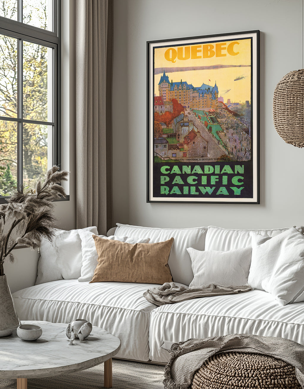 Vintage Kunstdruck Poster – A4, A1...20x30 Zoll... Canadian Pacific Railway, Besuch Quebec – Vintage Airline Print