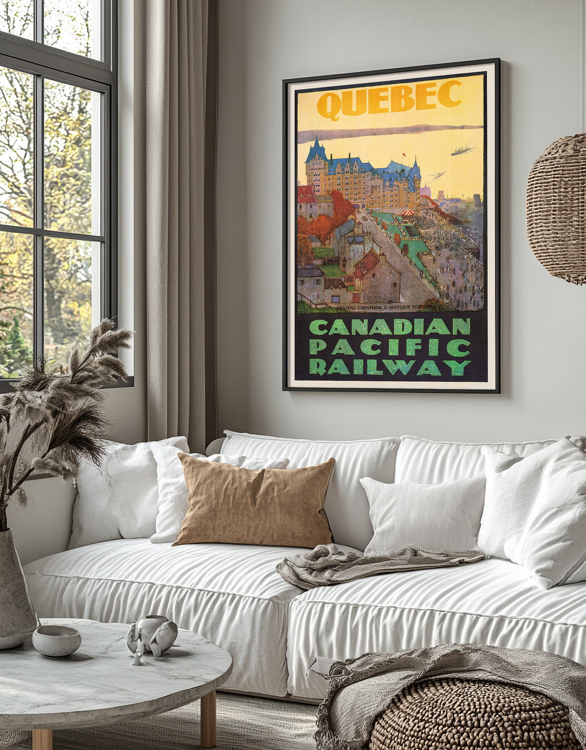 Vintage Kunstdruck Poster – A4, A1...20x30 Zoll... Canadian Pacific Railway, Besuch Quebec – Vintage Airline Print