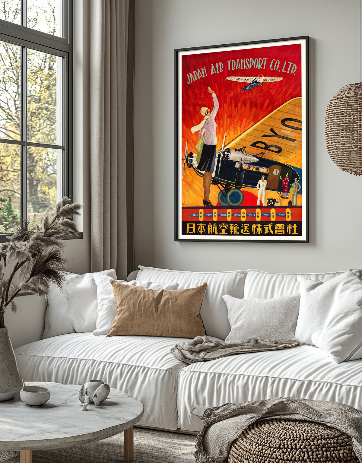 Hi-Res Print – A4, A3...20x30 inch... Japan Air Transport – Vintage-Fluglinienplakat