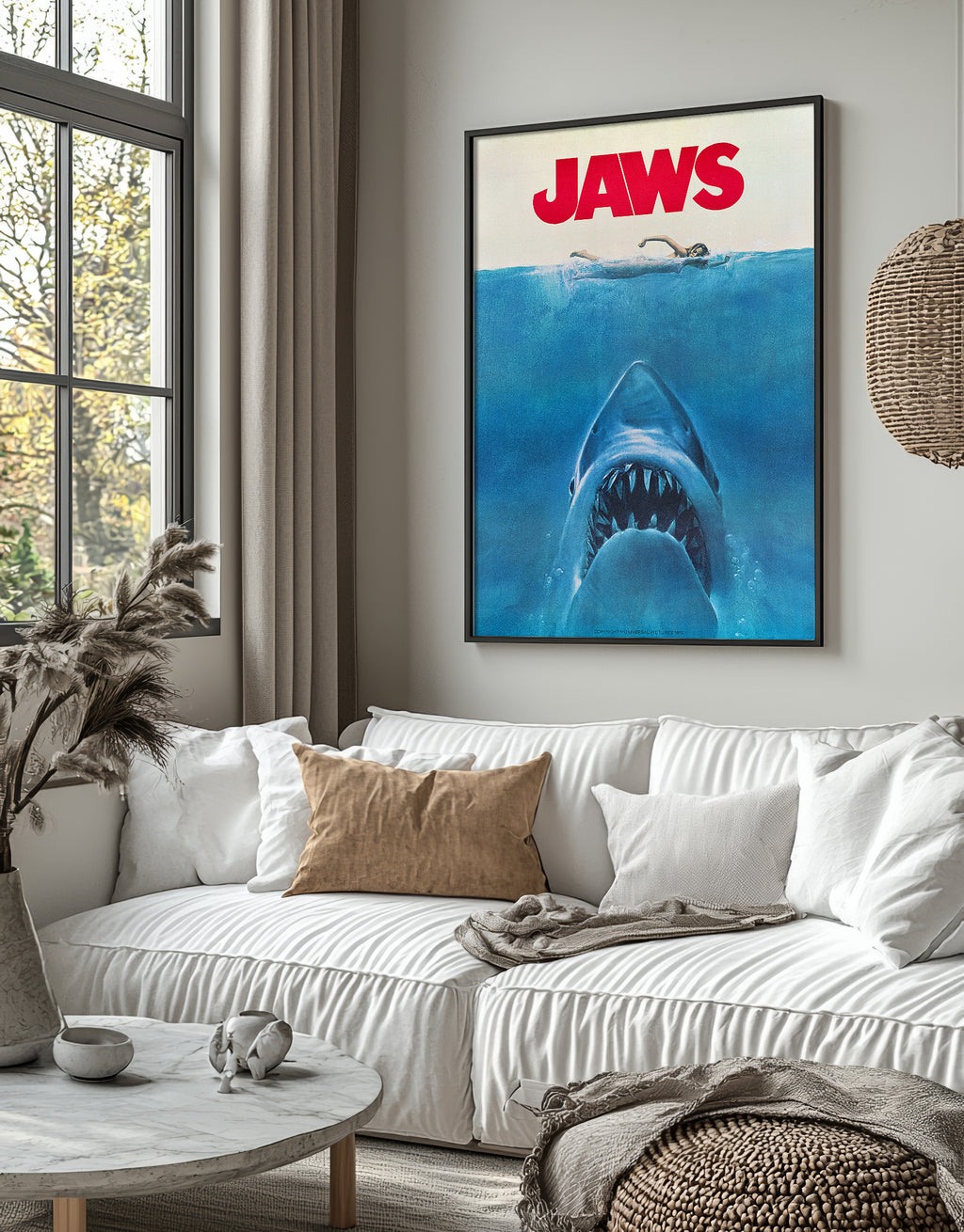 Vintage Fine Art Poster - A4, A1...20x30 Zoll... Spezielles Souvenir-Magazinposter für Jaws, USA, 1975 - Vintage Filmplakat, Affiche, Kunstdruck