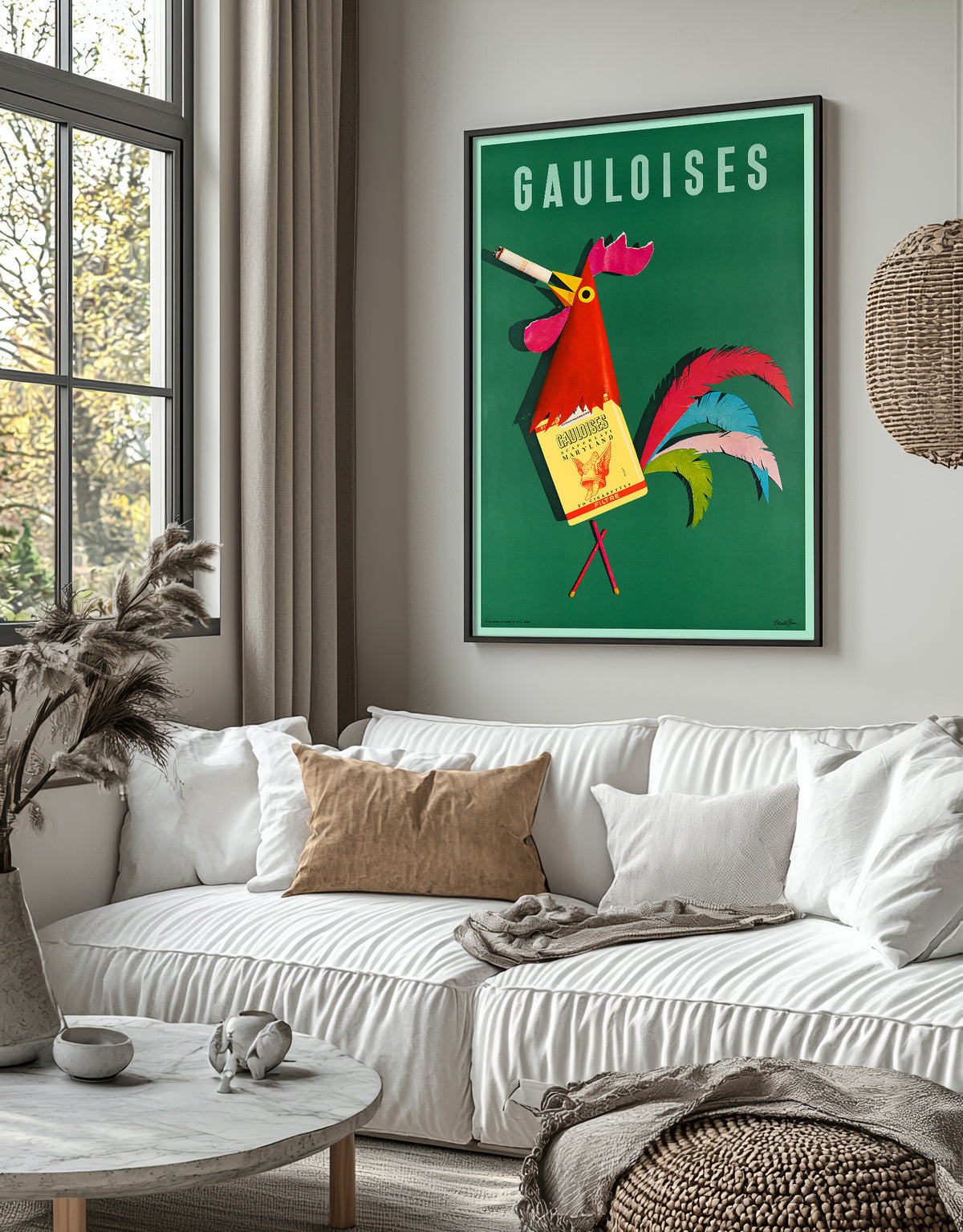 Hi-Res Druck - A4, A3...20x30 Zoll... Zigaretten Gauloises, Donald Brun, 1964 - Frankreich Tabakwerbeplakat