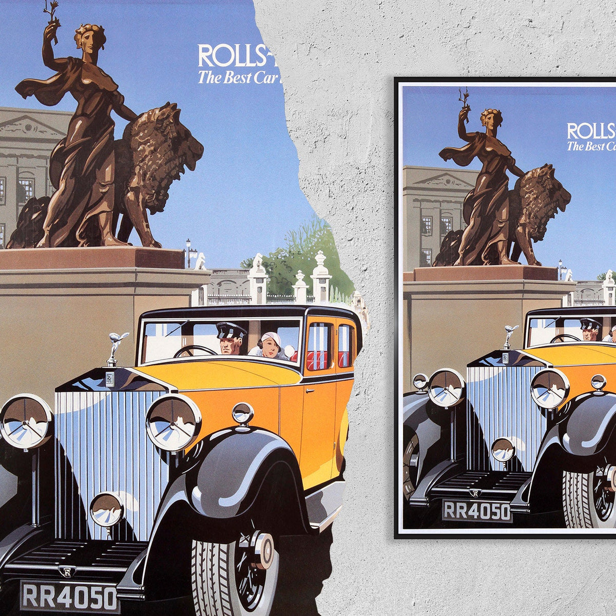 Hochauflösender Druck - A4, A3...20x30 Zoll... Rolls-Royce Werbung - Das beste Auto der Welt, Vintage Auto Werbeplakat