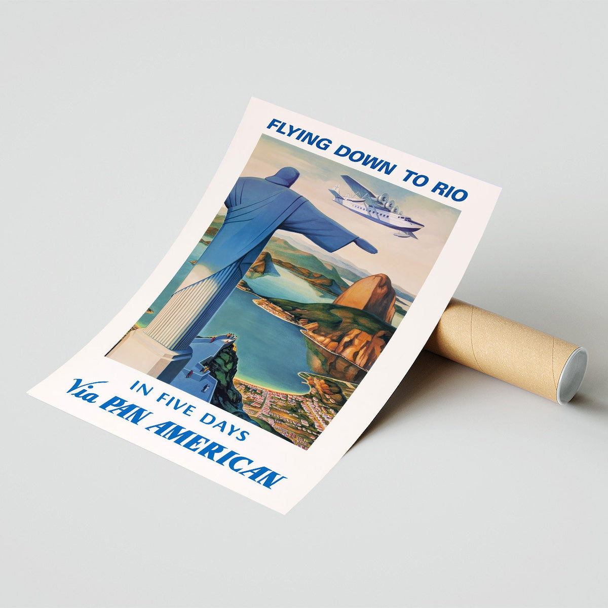 Hochauflösender Druck - A4, A3... 20x30 Zoll... Pan Am Plakat - Südamerika, Brasilien - Vintage Airline Plakat