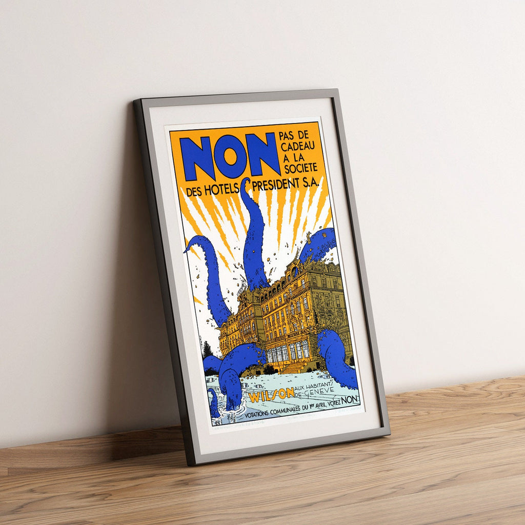 Hi-Res Print - A4, A3...20x30 Zoll... Exem Octopus schlägt wieder zu - Vintage Poster