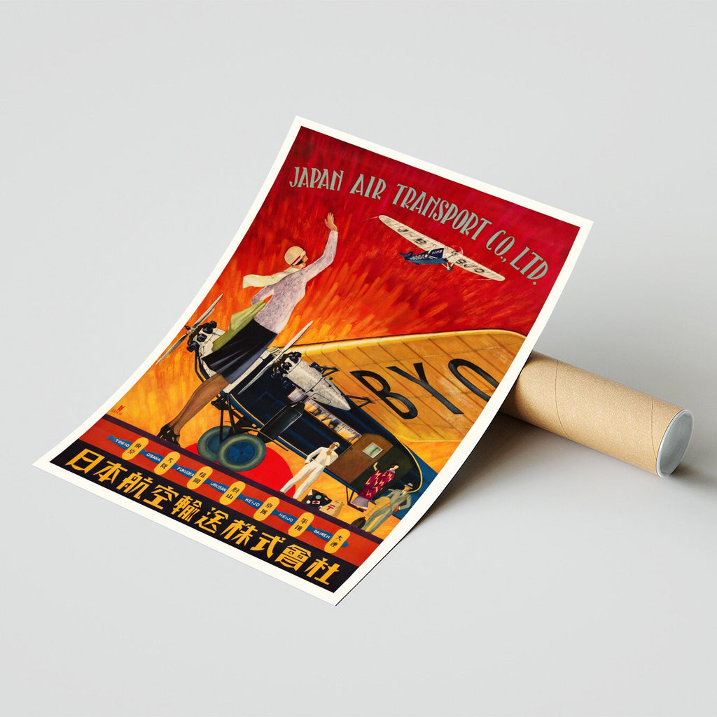Hi-Res Print – A4, A3...20x30 inch... Japan Air Transport – Vintage-Fluglinienplakat