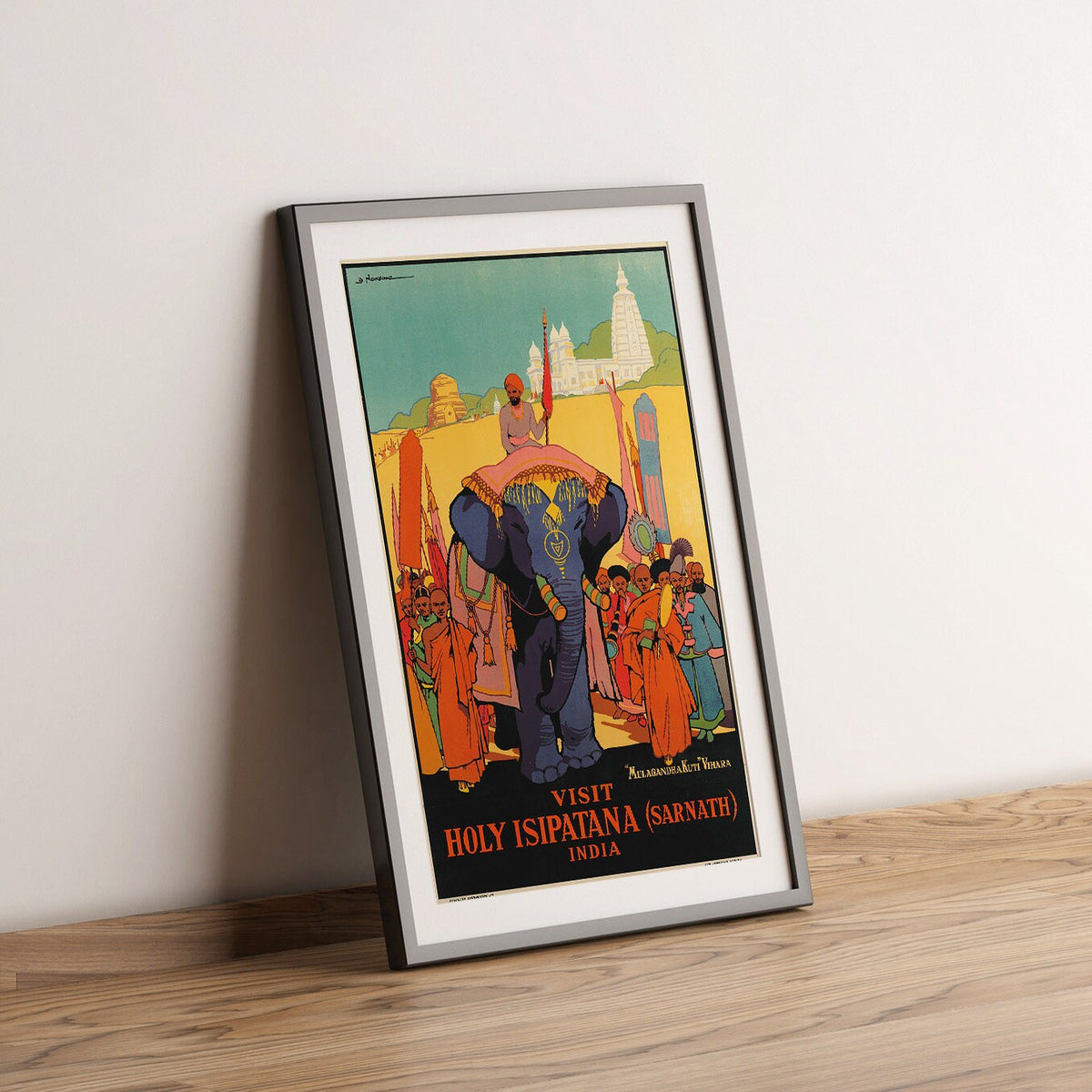 Vintage Kunstdruckposter – A4, A1...20x30 Zoll... Besuchen Sie Holy Isipatana, Indien – Vintage-Reiseplakat