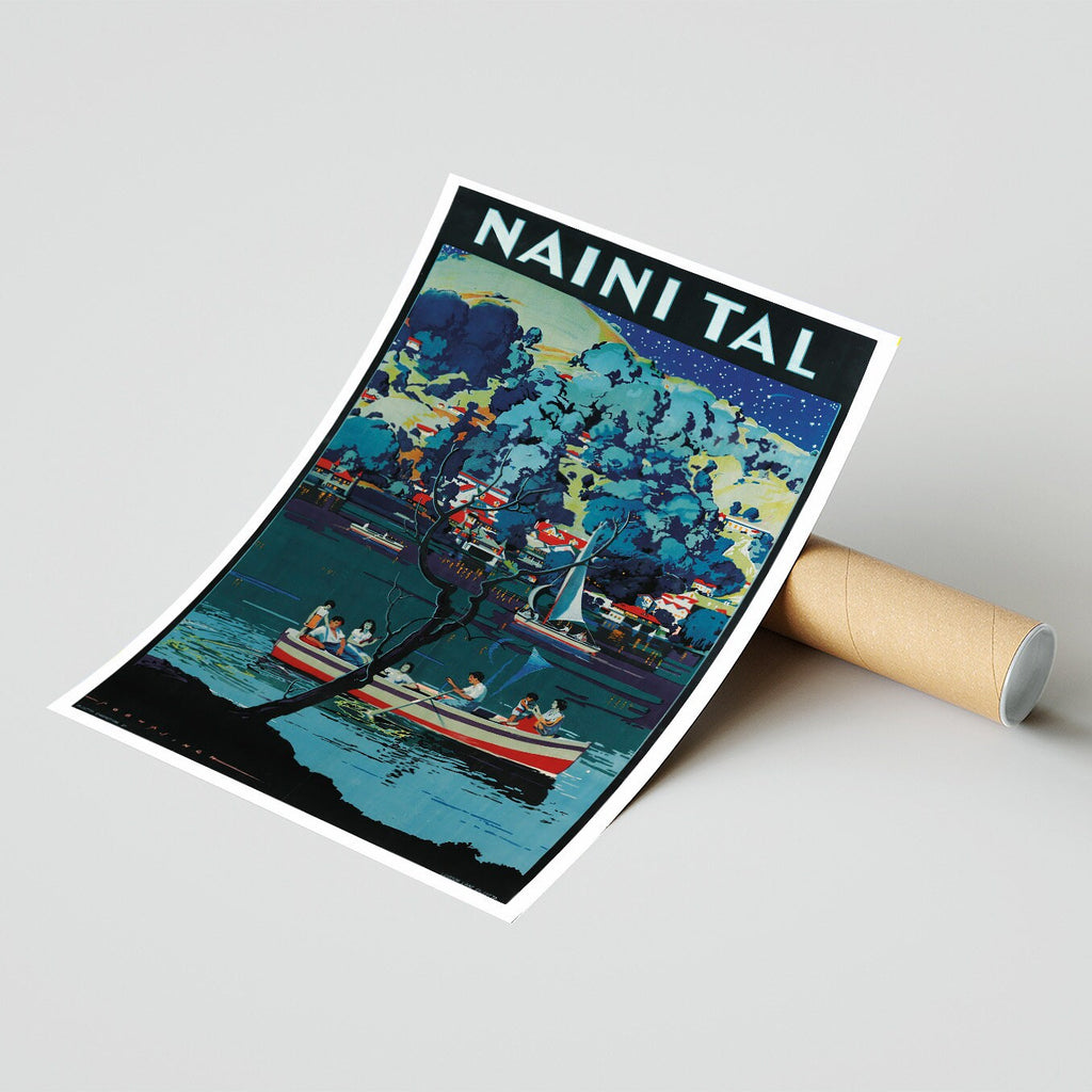 Hi-Res Druck - DIN A4, DIN A3... 50x75 cm... Naini Tal, Besuchen Sie Indien - Vintage Reiseplakat
