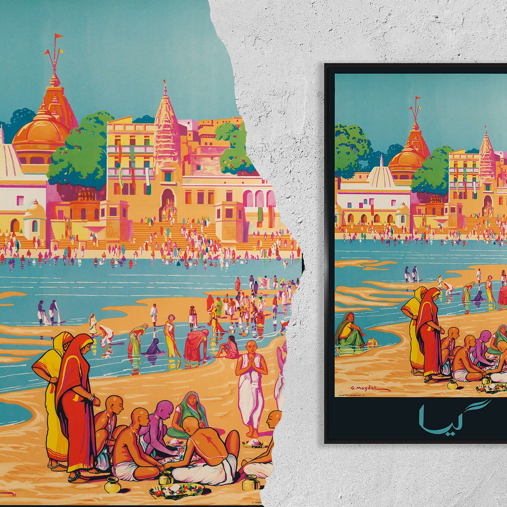 Hi-Res Druck - A4, A3...20x30 Zoll... Kalkutta, Besuchen Sie Indien - Vintage-Reiseposter