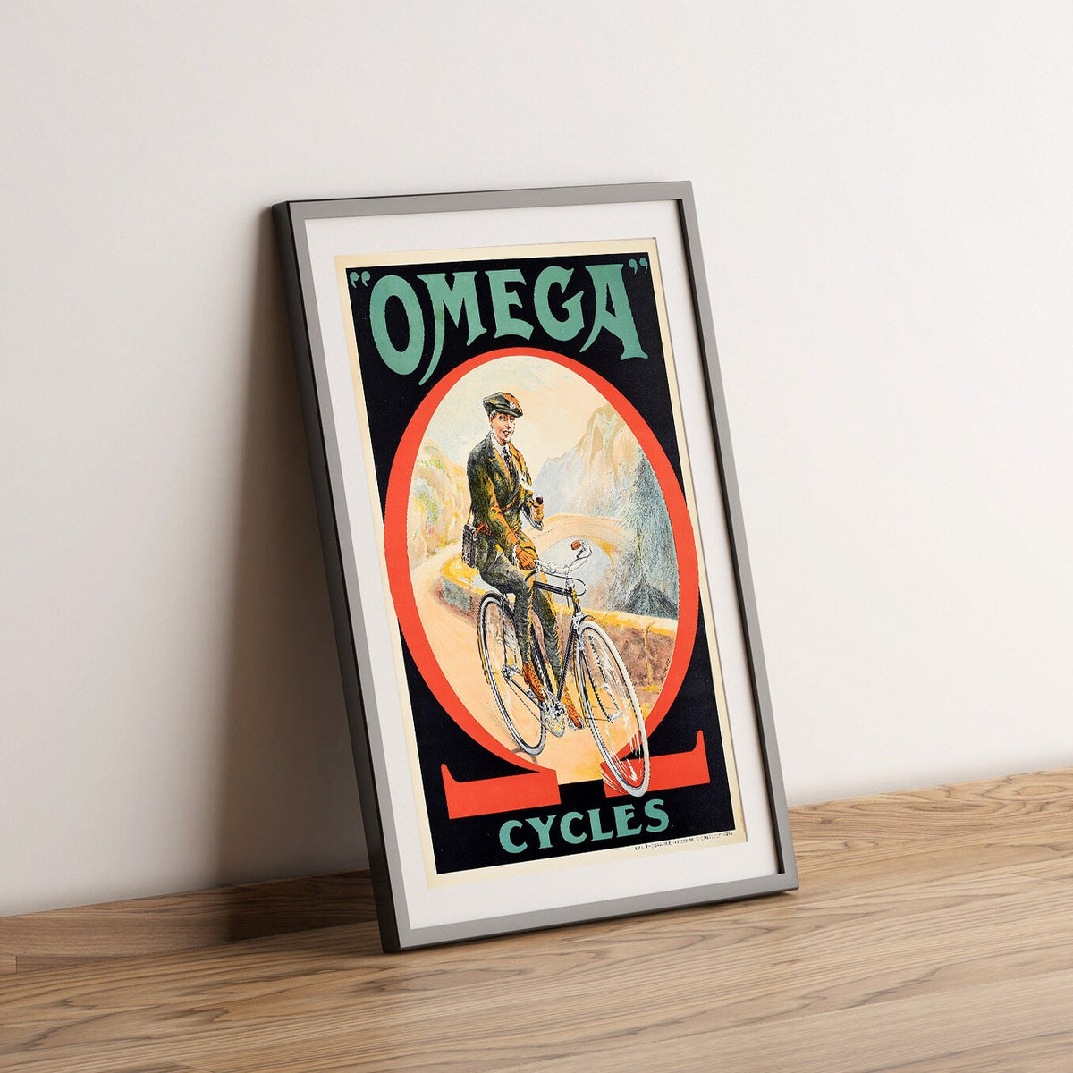 Hi-Res Druck - A4, A3...20x30 Zoll... Omega Cycles Dorfinant Fahrrad, 1920 - Vintage Fahrradwerbeplakat
