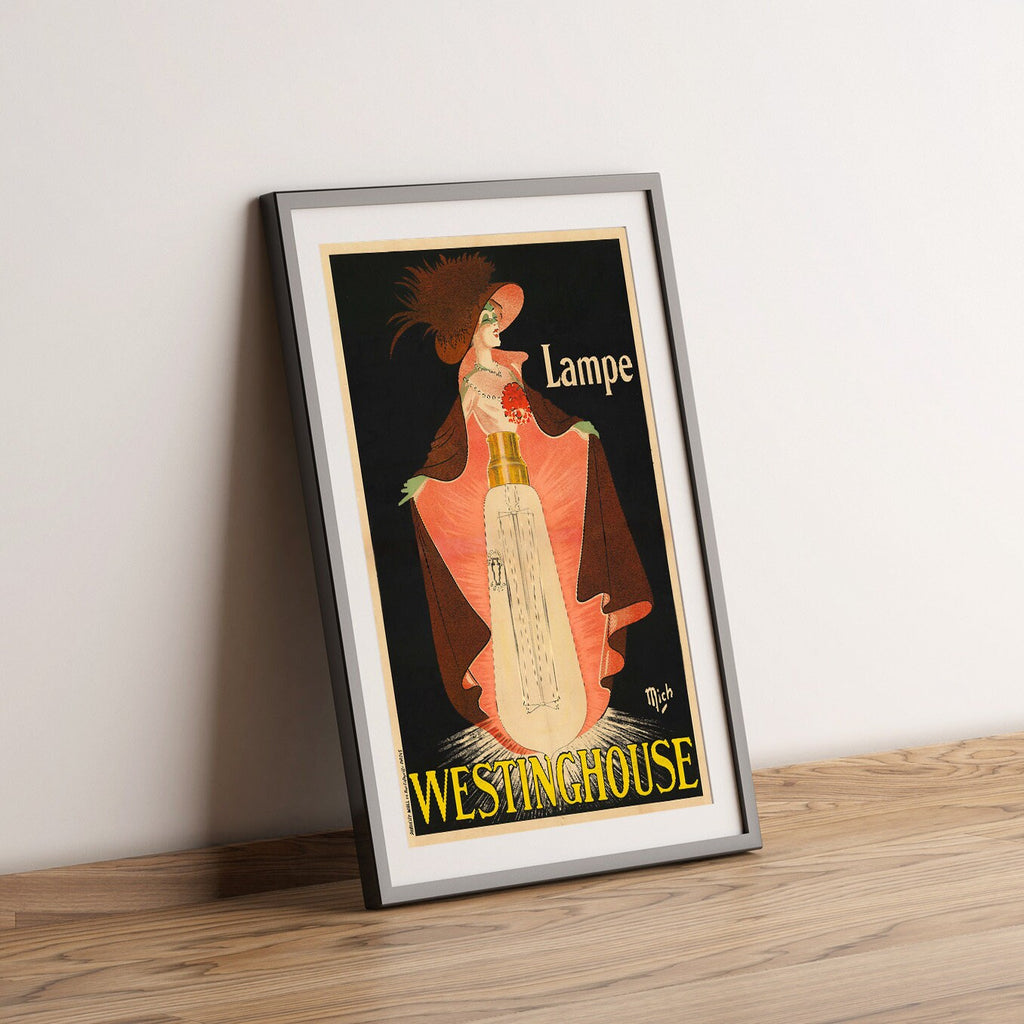 Hi-Res-Druck – A4, A3... 20x30 Zoll... Westinghouse Lampe – Vintage Werbeplakat