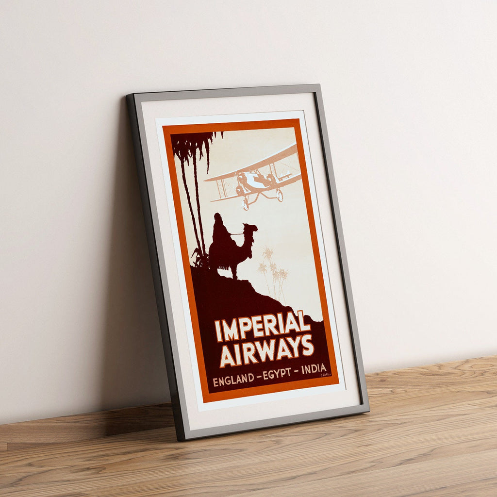 Vintage Kunstdruck Poster - A4, A1...20x30 Zoll... Imperial Airways, Besuchen Sie England Ägypten Indien - Vintage Airline Print