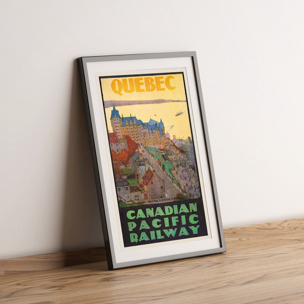 Vintage Kunstdruck Poster – A4, A1...20x30 Zoll... Canadian Pacific Railway, Besuch Quebec – Vintage Airline Print