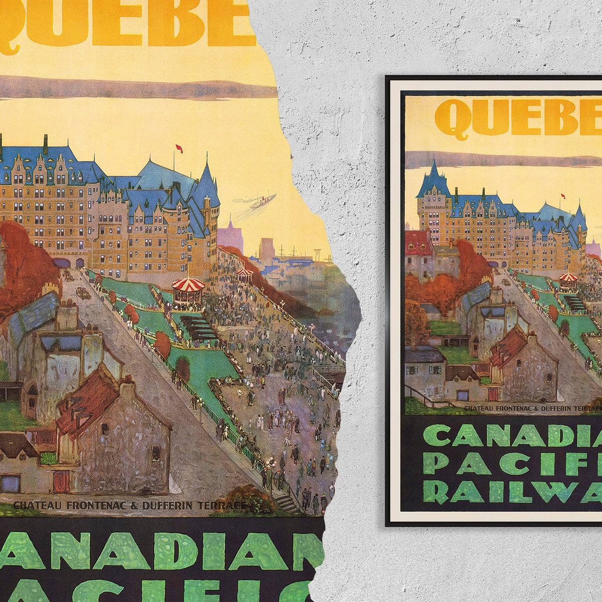 Vintage Kunstdruck Poster – A4, A1...20x30 Zoll... Canadian Pacific Railway, Besuch Quebec – Vintage Airline Print