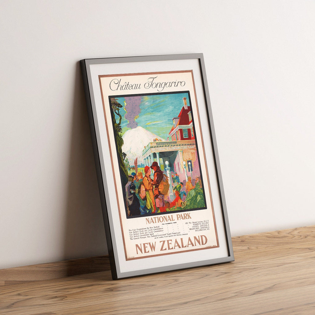 Hochauflösender Druck - A4, A3...20x30 Zoll... Besuchen Sie Neuseeland, Nationalpark, 1960 - Vintage-Reiseplakat