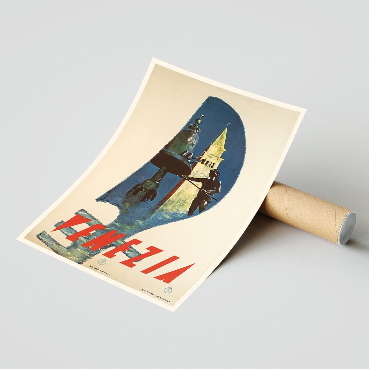 Hochauflösender Druck - A4, A3... 20x30 Zoll... Besuchen Sie Venedig, Italien, 1950 - Vintage Reiseplakat
