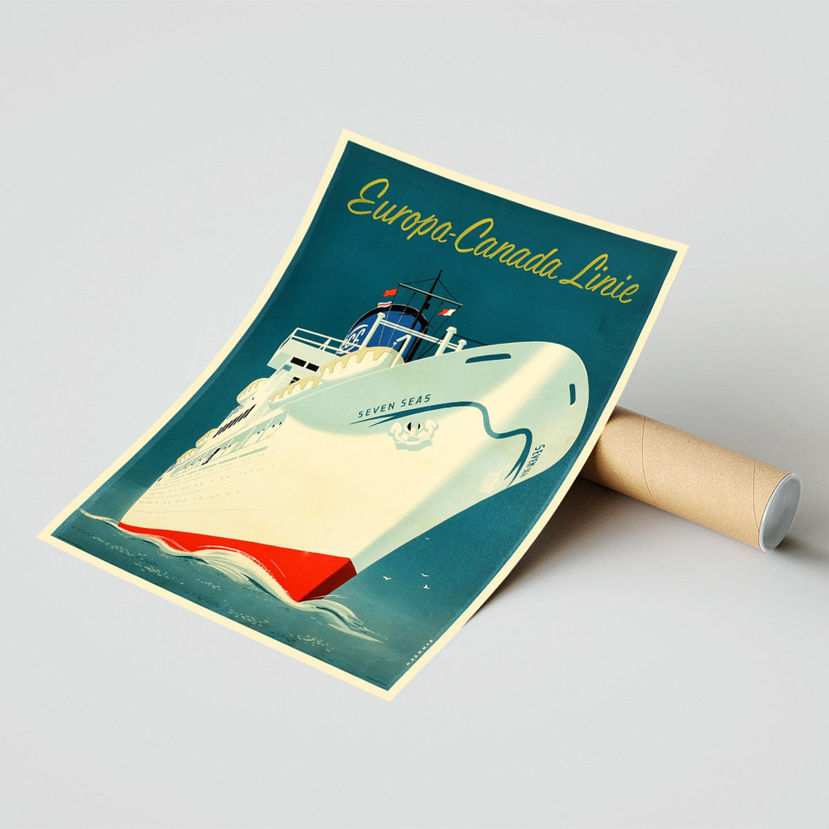 Hi-Res Druck - A4, A3...20x30 Zoll... Reyn Dirksen, Europa Canada Shipping Line, 1960 - Reiseplakat