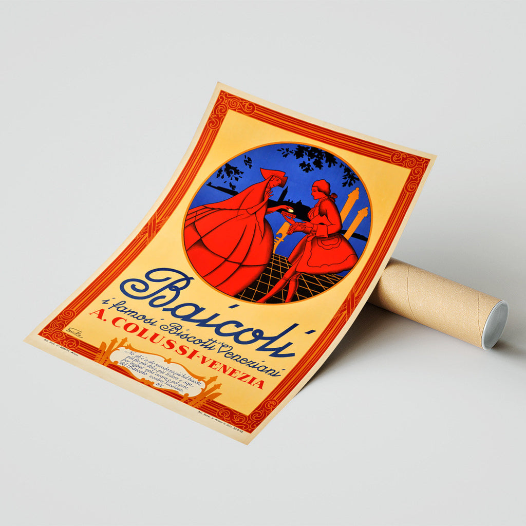 Hi-Res Print - A4, A3...20x30 Zoll... Baicoli, die berühmten venezianischen Kekse, 1949 - Vintage Food Poster