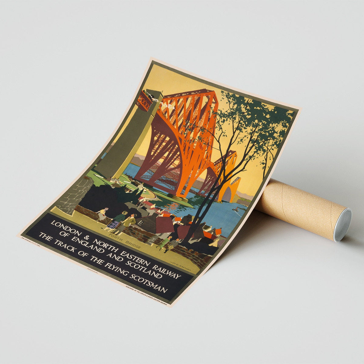 Hochauflösender Druck – A4, A3...20x30 Zoll... Forth Bridge, London & North Eastern Railway Of England and Scotland – Vintage-Reiseposter