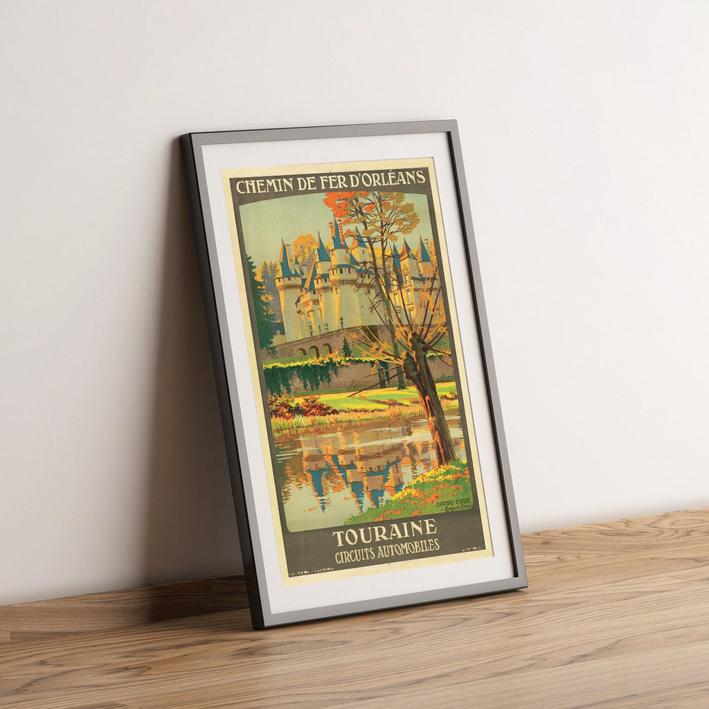 Vintage Kunstdruck - A4, A1...20x30 Zoll... Chemins De Fer D'Orleans, Touraine, Chateau d'Usse - Vintage Transport-Kunstdruck