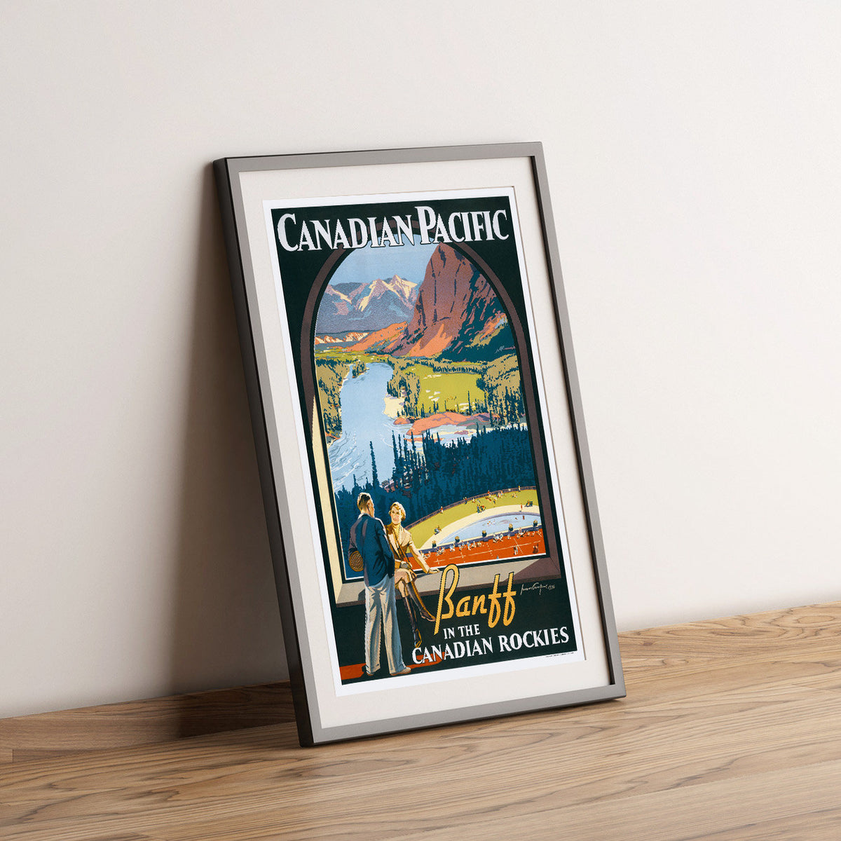 Hochauflösender Druck – A4, A3... 20x30 Zoll... Canadian Pacific Railway, Banff in den kanadischen Rocky Mountains – Vintage-Reiseposter