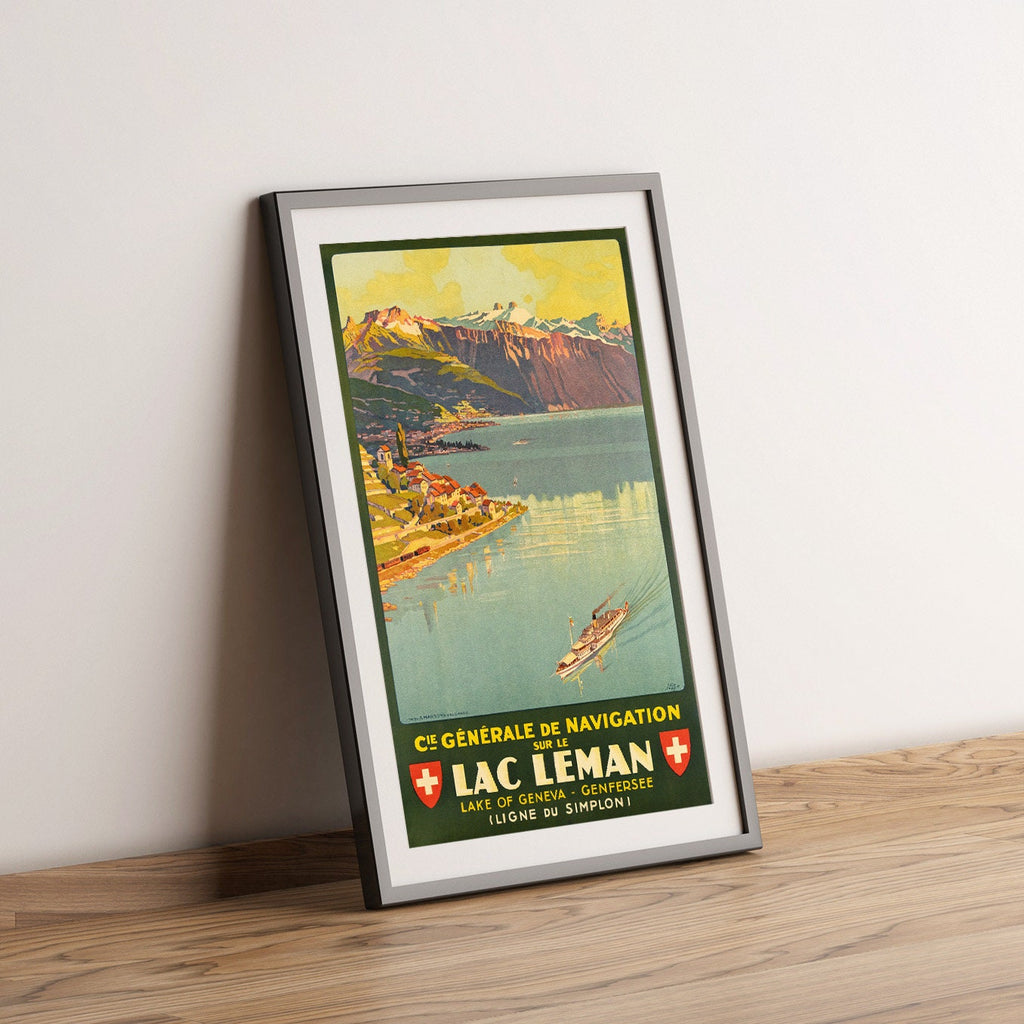 Hi-Res Print - A4, A3...20x30 Zoll... Compagnie Générale de Navigation sur le Lac Léman, Johannes Emil, 1927 - Vintage Transportplakat