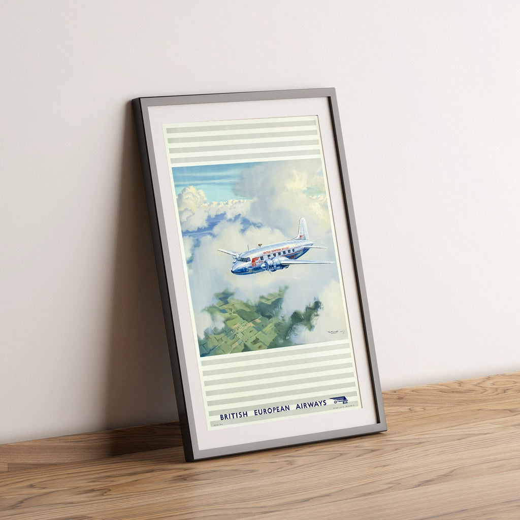 Hi-Res-Druck – A4, A3...20x30 Zoll... BEA, British European Airways, Roy Nockolds, 1947 – Vintage-Airline-Reisewerbeposter