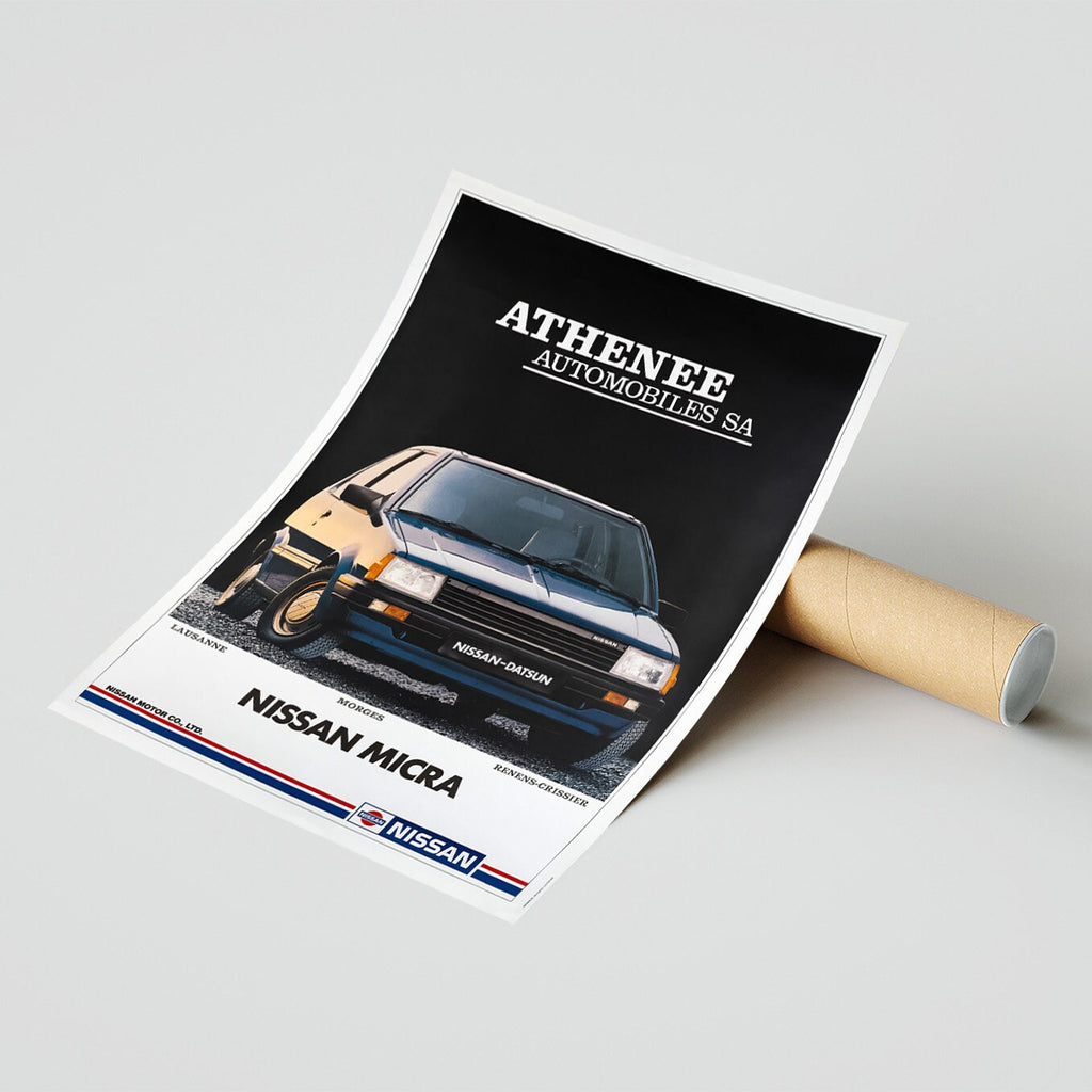 Vintage-Kunstdruckposter - DIN A4, A1...20x30 Zoll... Nissan Micra, 1984 - Auto Werbung Kunstdruck