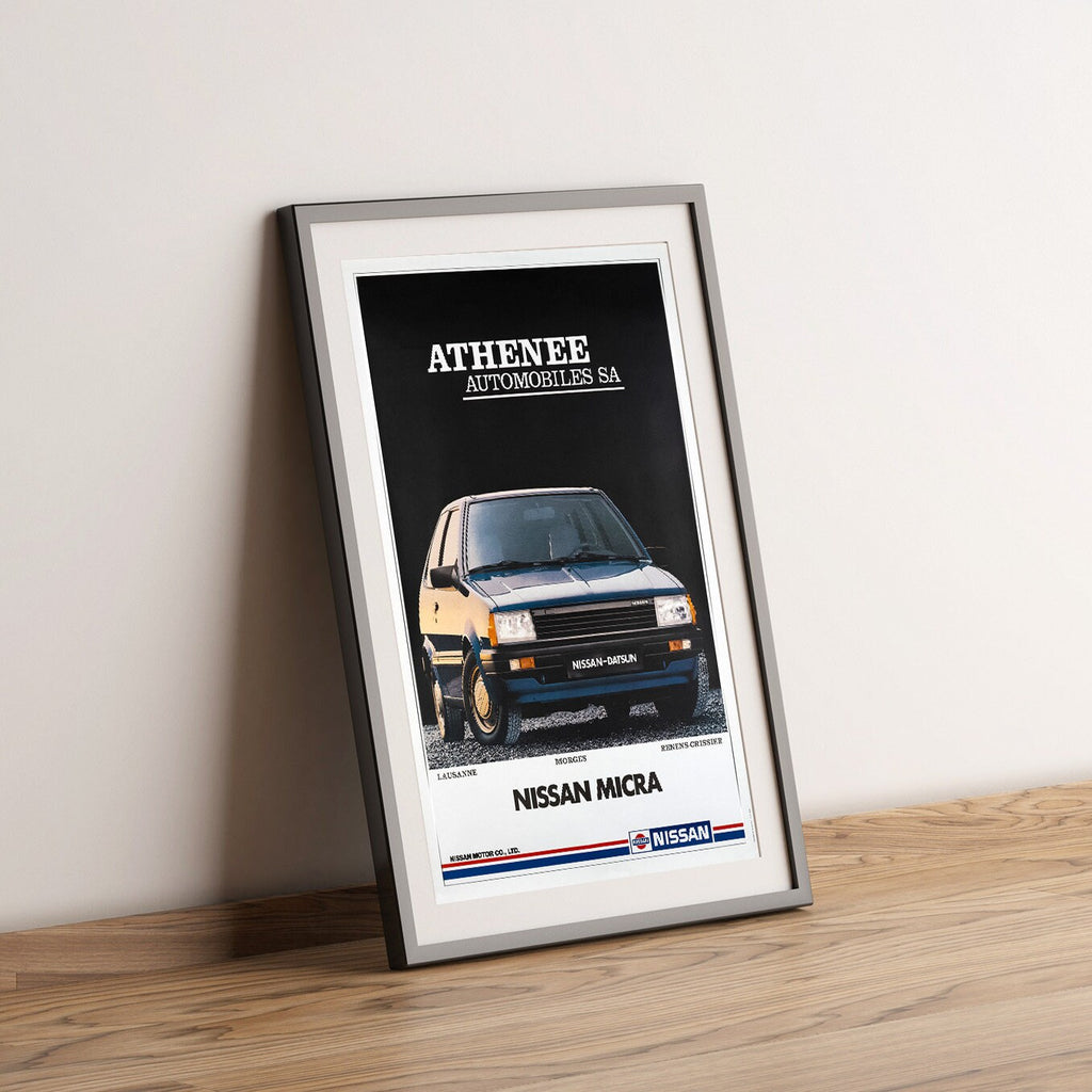 Vintage-Kunstdruckposter - DIN A4, A1...20x30 Zoll... Nissan Micra, 1984 - Auto Werbung Kunstdruck