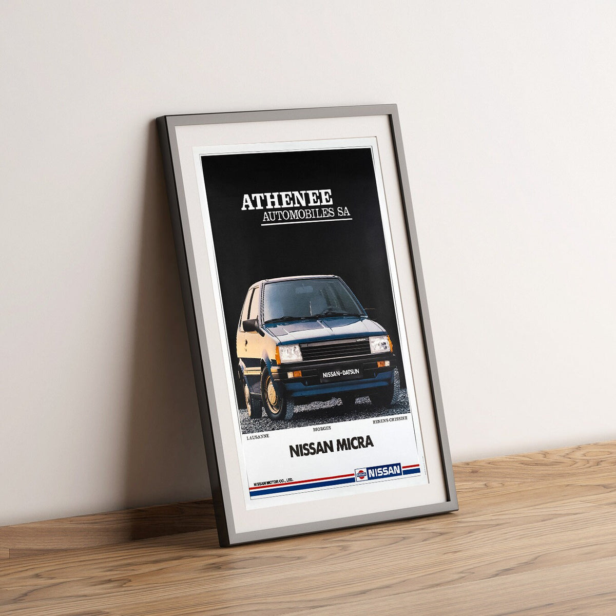 Vintage-Kunstdruckposter - DIN A4, A1...20x30 Zoll... Nissan Micra, 1984 - Auto Werbung Kunstdruck