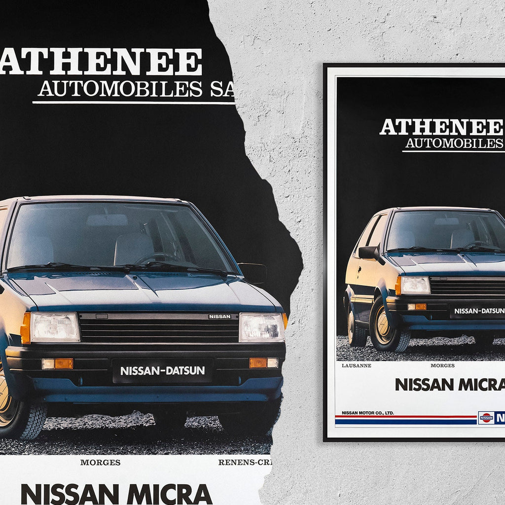 Vintage-Kunstdruckposter - DIN A4, A1...20x30 Zoll... Nissan Micra, 1984 - Auto Werbung Kunstdruck