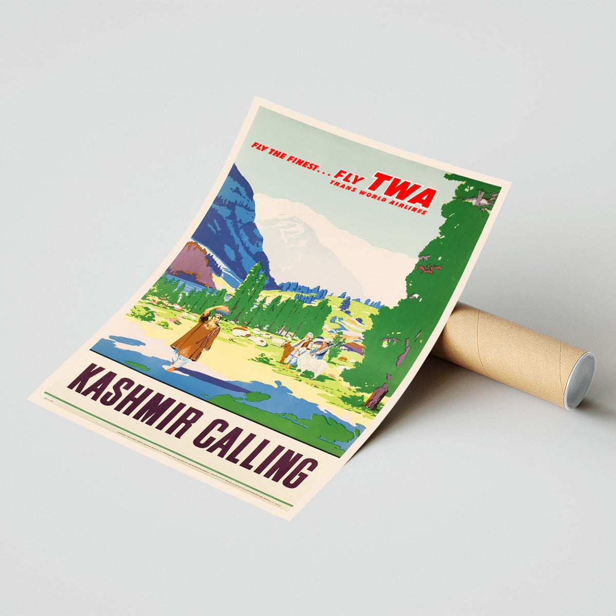 Flieg TWA · Besuche Kaschmir · Nordindien · American Trans World Airlines · 1949