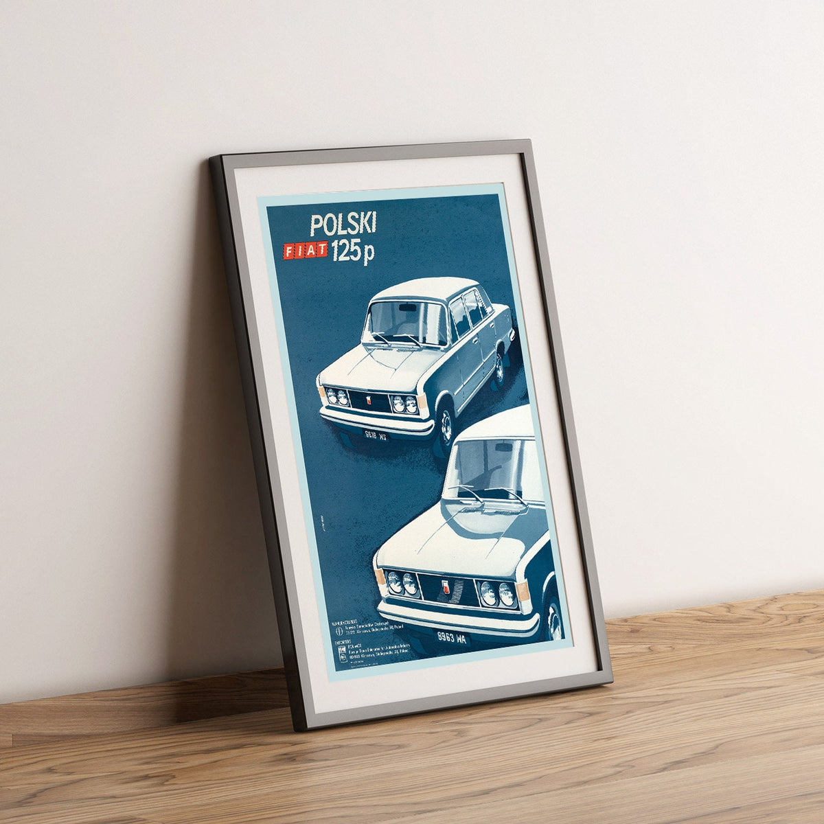 Hi-Res Druck - A4, A3...20x30 Zoll... Fiat, Polsky 125p, 1970 - Auto Werbeplakat