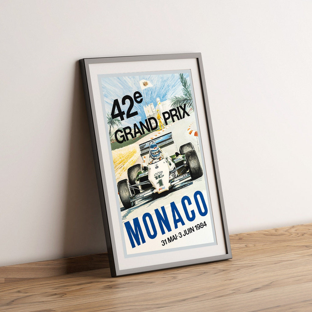 Hi-Res Print - A4, A3...20x30 Zoll... Monaco, 42. Grand Prix 1984, Berenguier, 1984 - Vintage-Werbeplakat