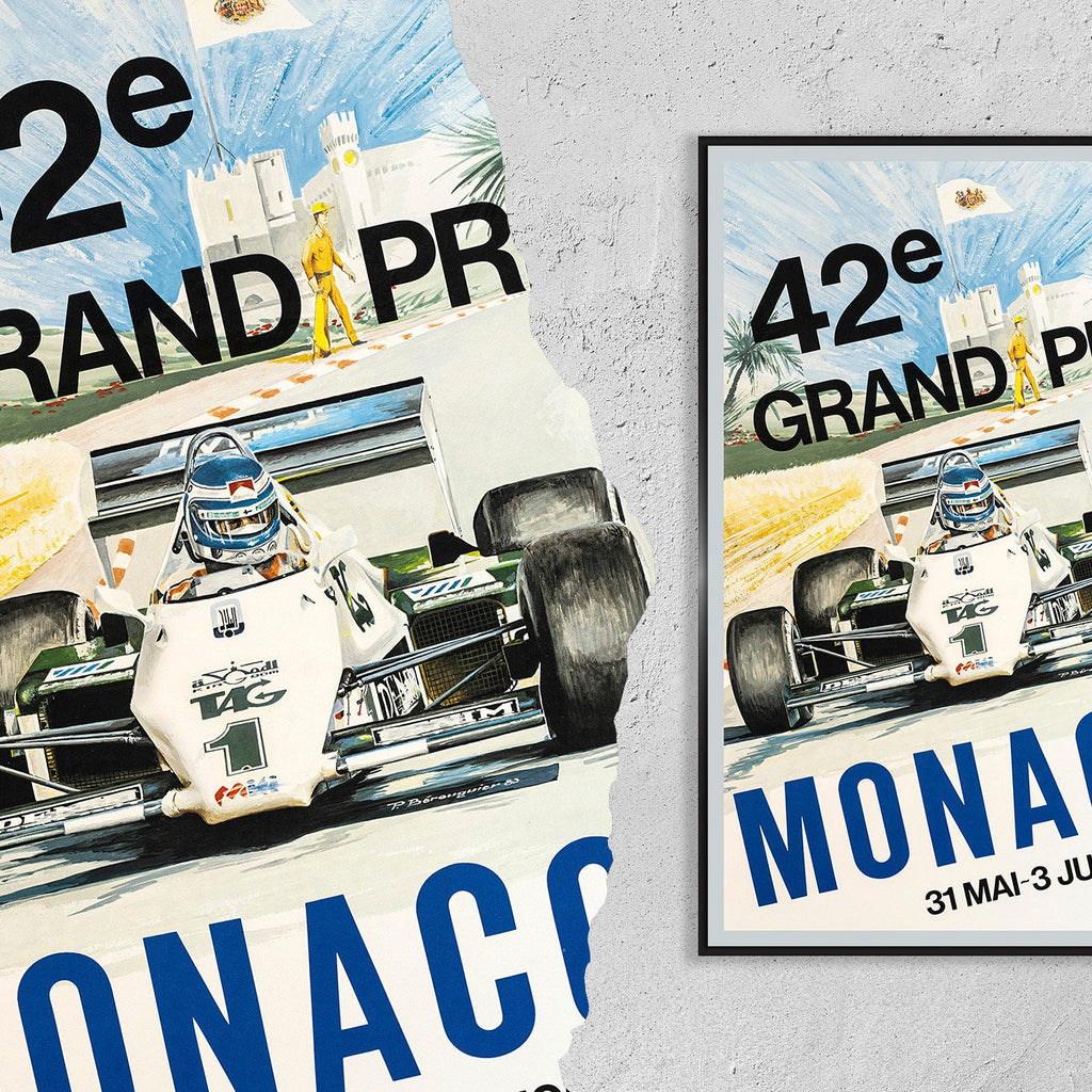 Hi-Res Print - A4, A3...20x30 Zoll... Monaco, 42. Grand Prix 1984, Berenguier, 1984 - Vintage-Werbeplakat
