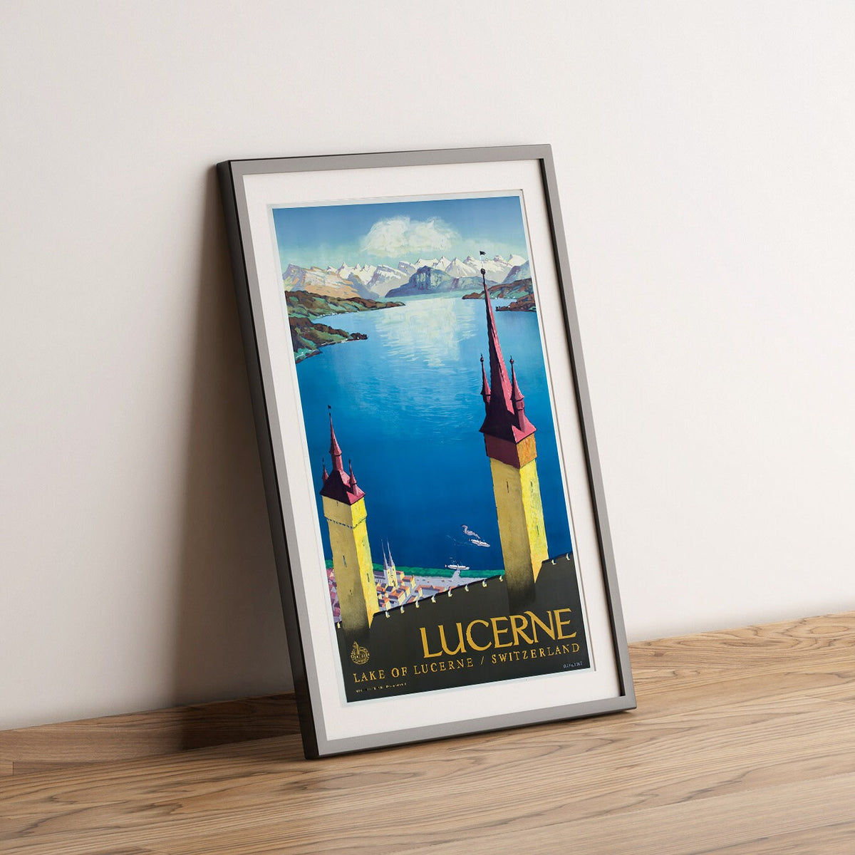 Vintage Fine Art Poster - A4, A1...20x30 Zoll... Luzern, Vierwaldstättersee Schweiz, Otto Landolt, 1930 - Vintage Transport Reiseprint