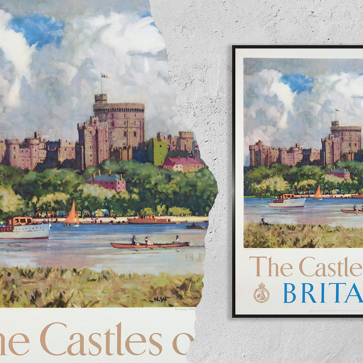 Hi-Res Print - A4, A3...20x30 inch... Die Burgen Großbritanniens, Britischer Reise- und Urlaubsverband, 1950 - Vintage Reiseposter