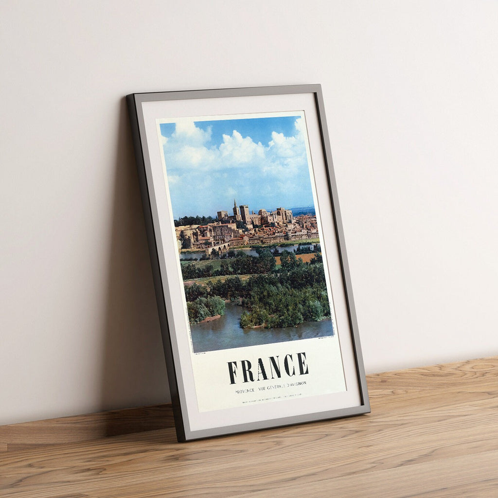 Hi-Res Druck - A4, A3...20x30 Zoll... Reise in Frankreich, Avignon Provence, Vue générale d'Avignon, RENÉ-JACQUES, 1954 - Vintage Reiseplakat
