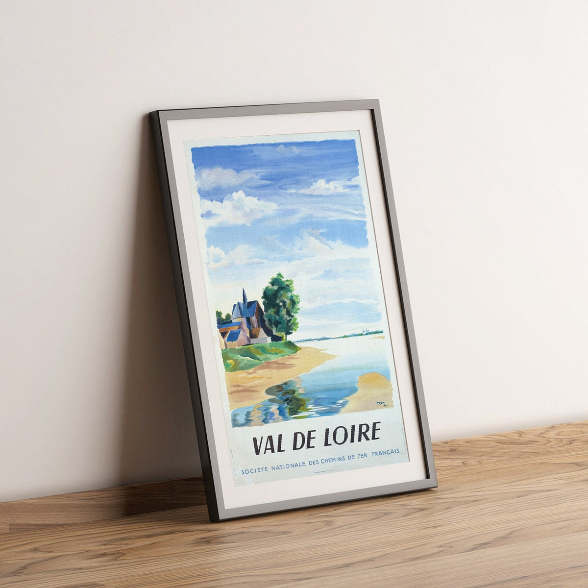 Hi-Res Druck - A4, A3... 20x30 Zoll... Société Nationale des Chemins de Fer Français, Val de Loire, SNCF, Troy, 1946 - Vintage Reiseplakat