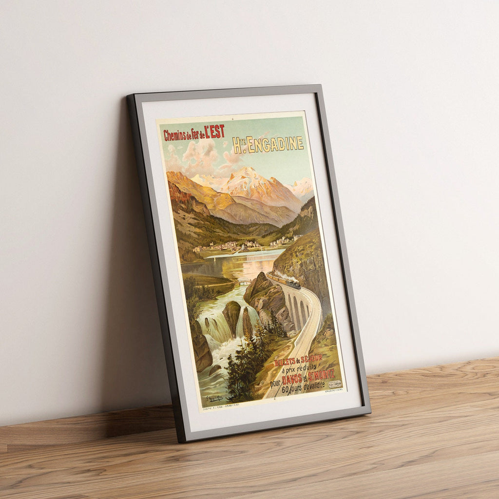 Hi-Res Druck - A4, A3...20x30 Zoll... Chemins de Fer de l'Est, Haute Engadine, Frédéric Hugo D'Alesi, 1904, PLM - Reiseflugplakat