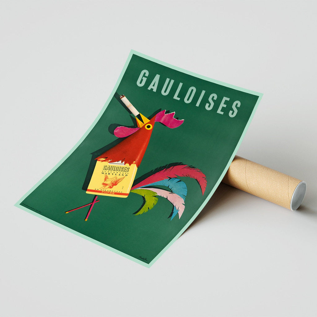 Hi-Res Druck - A4, A3...20x30 Zoll... Zigaretten Gauloises, Donald Brun, 1964 - Frankreich Tabakwerbeplakat