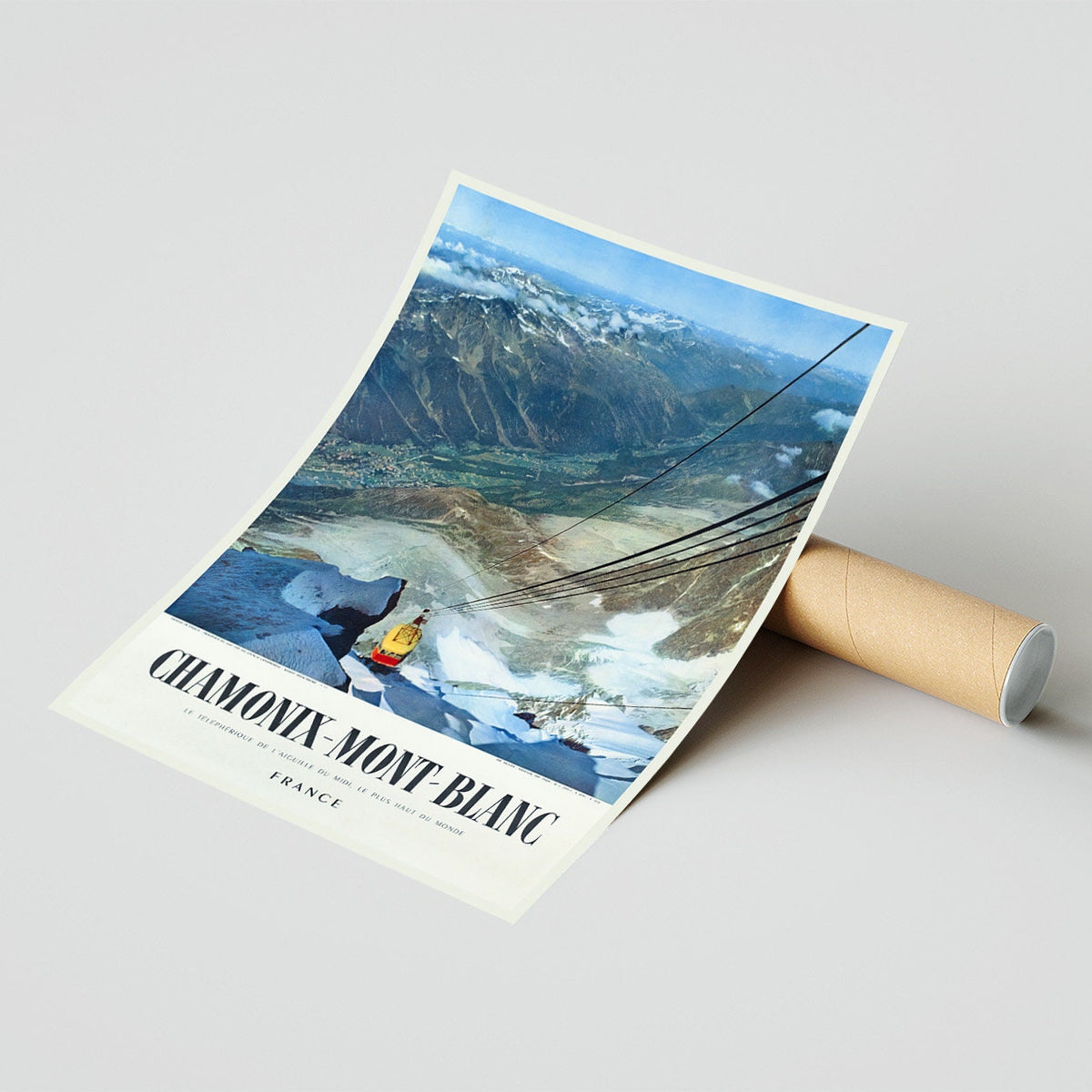 Reisen in Frankreich, Chamonix-Mont-Blanc, Frankreich, 1956 – Vintage-Reiseplakat