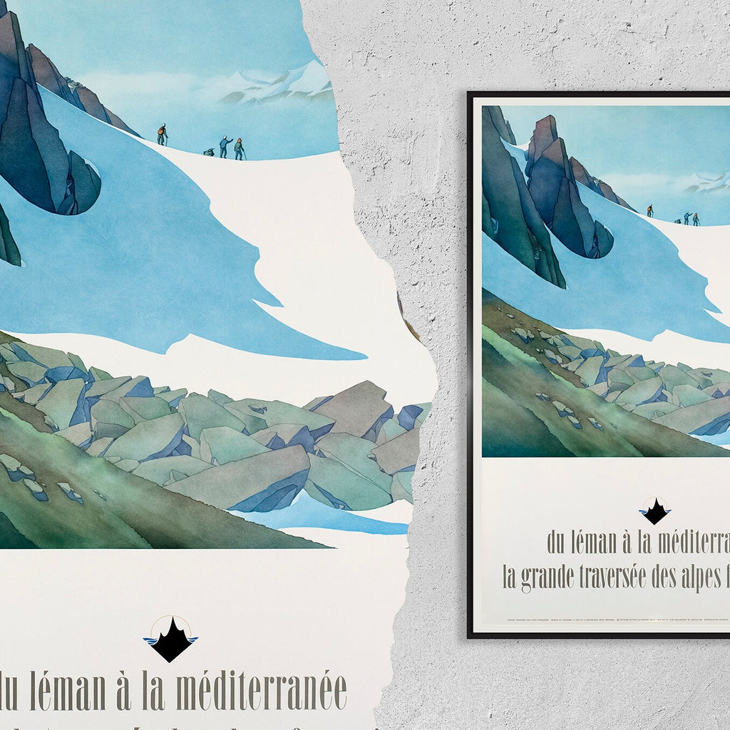 Hi-Res Print - A4, A3...20x30 Zoll.. Du Léman à la Méditerranée, La Grande Traversée Des Alpes Françaises, 1975 - Vintage Reiseplakat