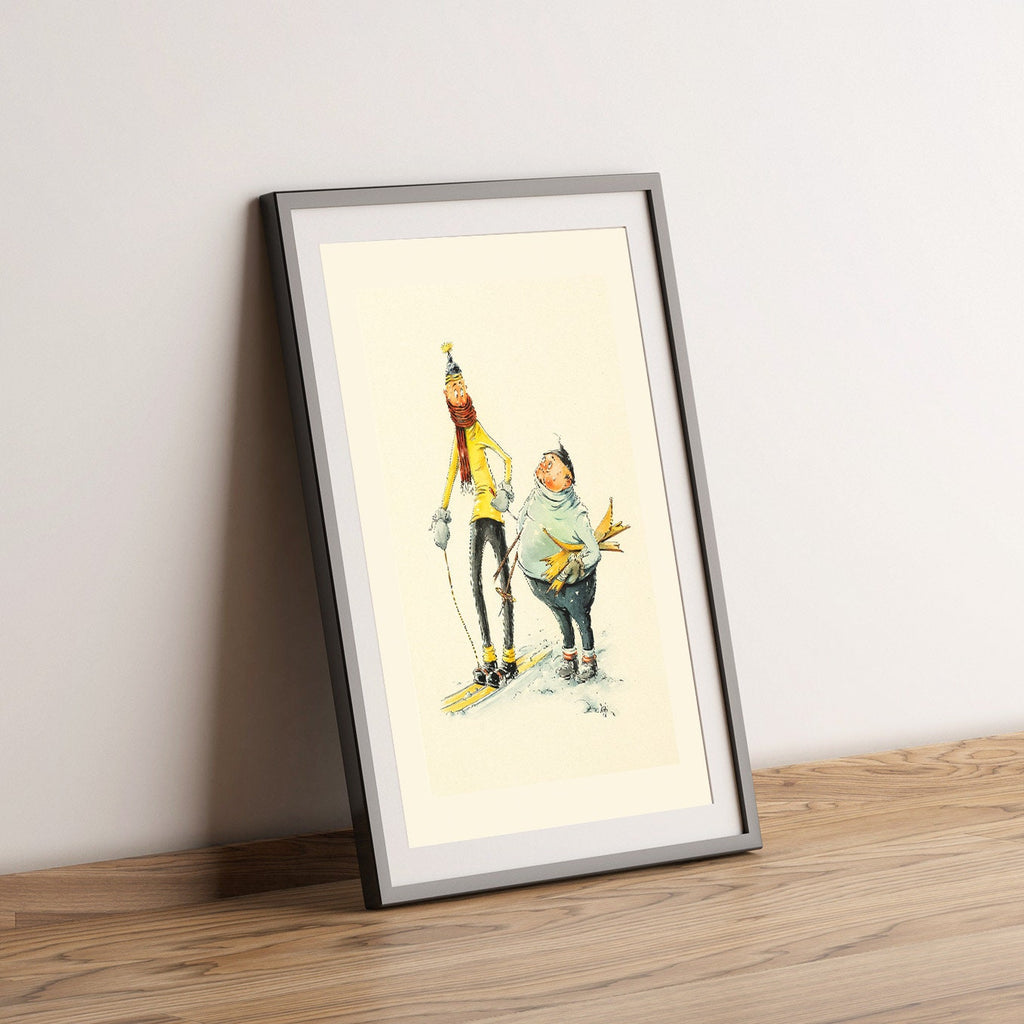 Vintage Fine Art Poster - A4, A1...20x30 Zoll... Schweiz Ski, Skieurs, 1958, Vintage Berge Wintersport Werbeplakate