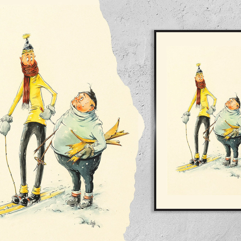 Vintage Fine Art Poster - A4, A1...20x30 Zoll... Schweiz Ski, Skieurs, 1958, Vintage Berge Wintersport Werbeplakate
