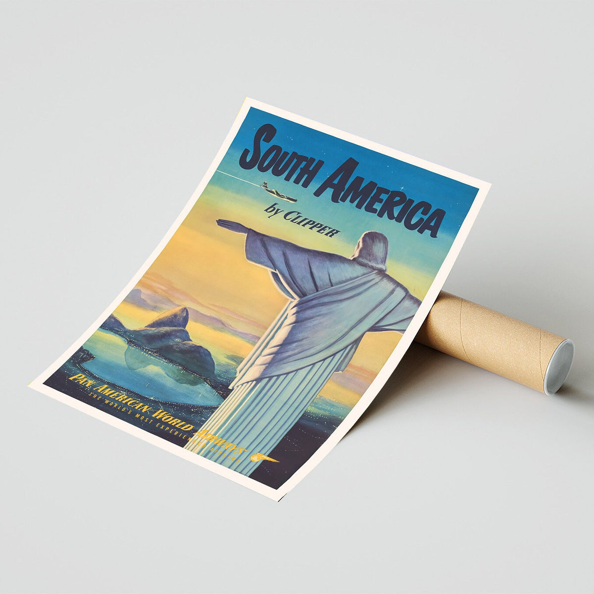 Vintage Fine Art Poster – A4, A1... 20x30 Zoll... Pan Am, Pan American Werbeplakat – Südamerika, Brasilien – Airline-Reiseprint